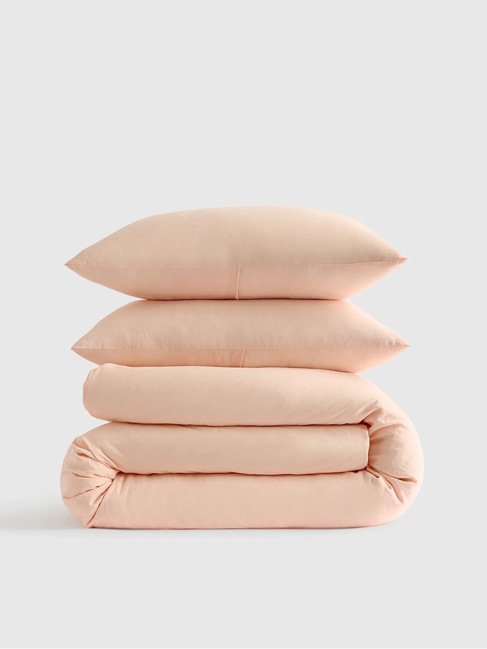 Quince European Linen Duvet Cover Set Peach King/Cal King $214 Limited Edition